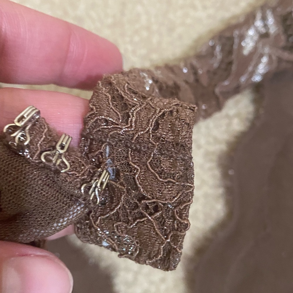 Victoria's Secret Moda International Chocolate Brown Lace Halter Top - XL - Picture 5 of 6